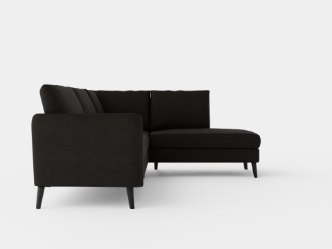 Trend Sofa 3 Seater With Chaise Lounge Right Velvet Dark Gray 3D Model