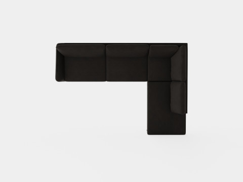 Trend Sofa 3 Seater With Chaise Lounge Right Velvet Dark Gray 3D Model