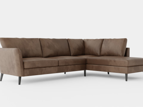 Trend Sofa 3 Seater With Chaise Lounge Right Velvet Mole 3D Model