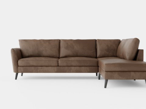 Trend Sofa 3 Seater With Chaise Lounge Right Velvet Mole Modello 3D