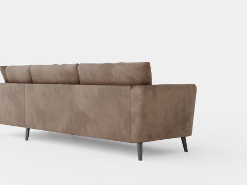 Trend Sofa 3 Seater With Chaise Lounge Right Velvet Mole Modello 3D