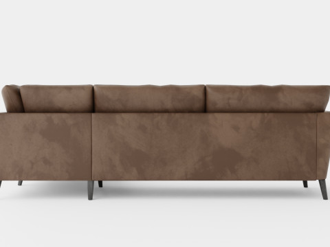 Trend Sofa 3 Seater With Chaise Lounge Right Velvet Mole Modello 3D