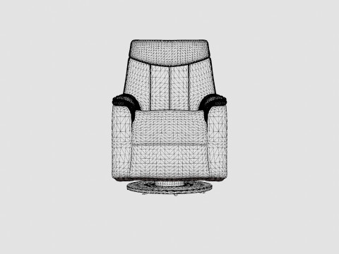 Umea Armchair Spin Swing Fabric Gray Modelo 3D