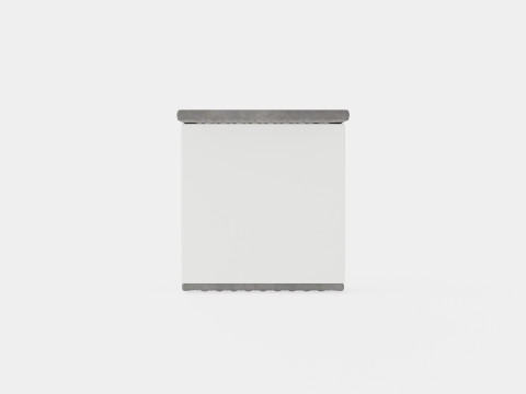 Velluto Complete Storage Bed With Footboard Gray 3D Model