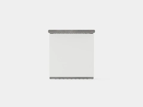 Velluto Complete Storage Bed With Footboard Gray 3D Model