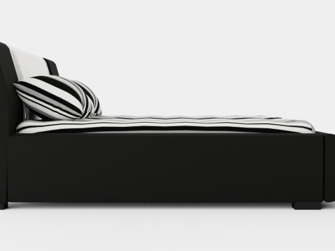 Verona Bed Frame With Storage White Black Metal Model 3D