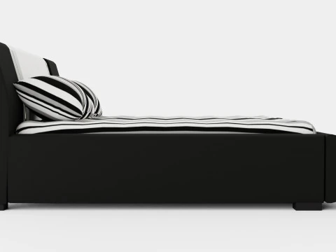 Verona Bed Frame With Storage White Black Metal 3D Model