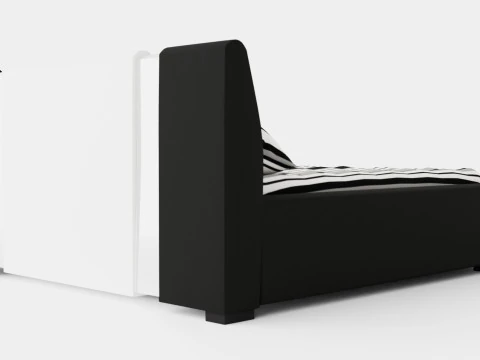 Verona Bed Frame With Storage White Black Metal 3D Model