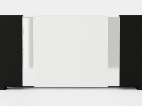 Verona Bed Frame With Storage White Black Metal Model 3D