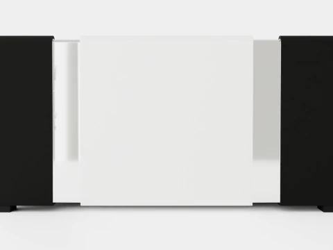 Verona Bed Frame With Storage White Black Metal 3D Model