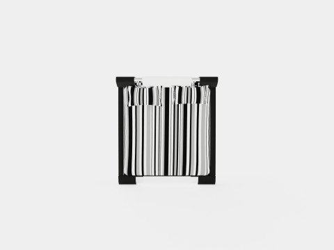 Verona Bed Frame With Storage White Black Metal Model 3D