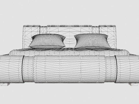 Verona Bed Frame With Storage White Black Metal Model 3D