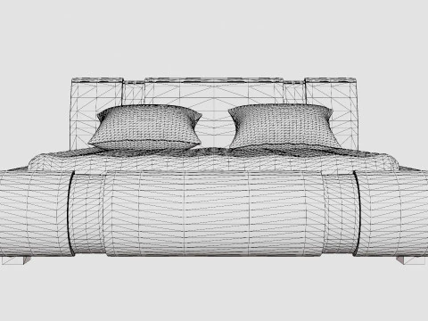 Verona Bed Frame With Storage White Black Metal 3D Model
