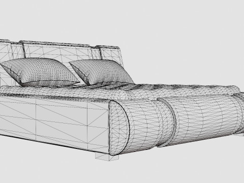 Verona Bed Frame With Storage White Black Metal Model 3D