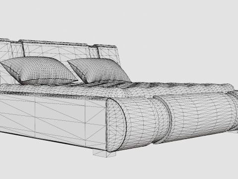 Verona Bed Frame With Storage White Black Metal 3D Model