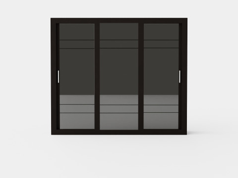 Vesper Wardrobe 3 Sliding Doors Black Modèle 3D