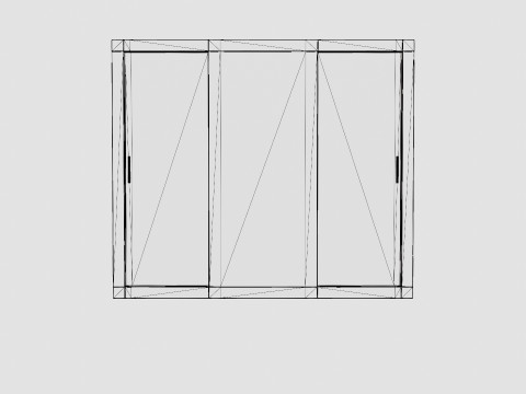 Vesper Wardrobe 3 Sliding Doors Black Modèle 3D