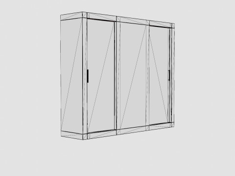 Vesper Wardrobe 3 Sliding Doors Black Modèle 3D