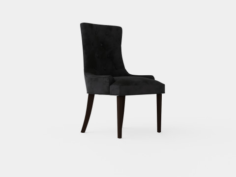 Victoria Armchair Velvet Gray Dark Brown 3D Model