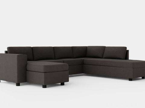 Washington U Bed Sofa Right Black 3D 모델