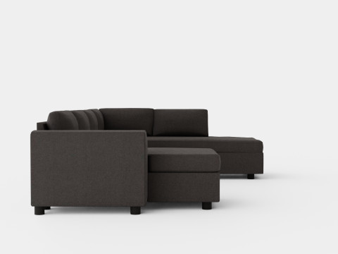 Washington U Bed Sofa Right Black 3D 모델