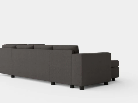 Washington U Bed Sofa Right Black 3D Model