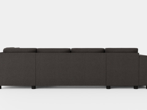 Washington U Bed Sofa Right Black 3D 모델
