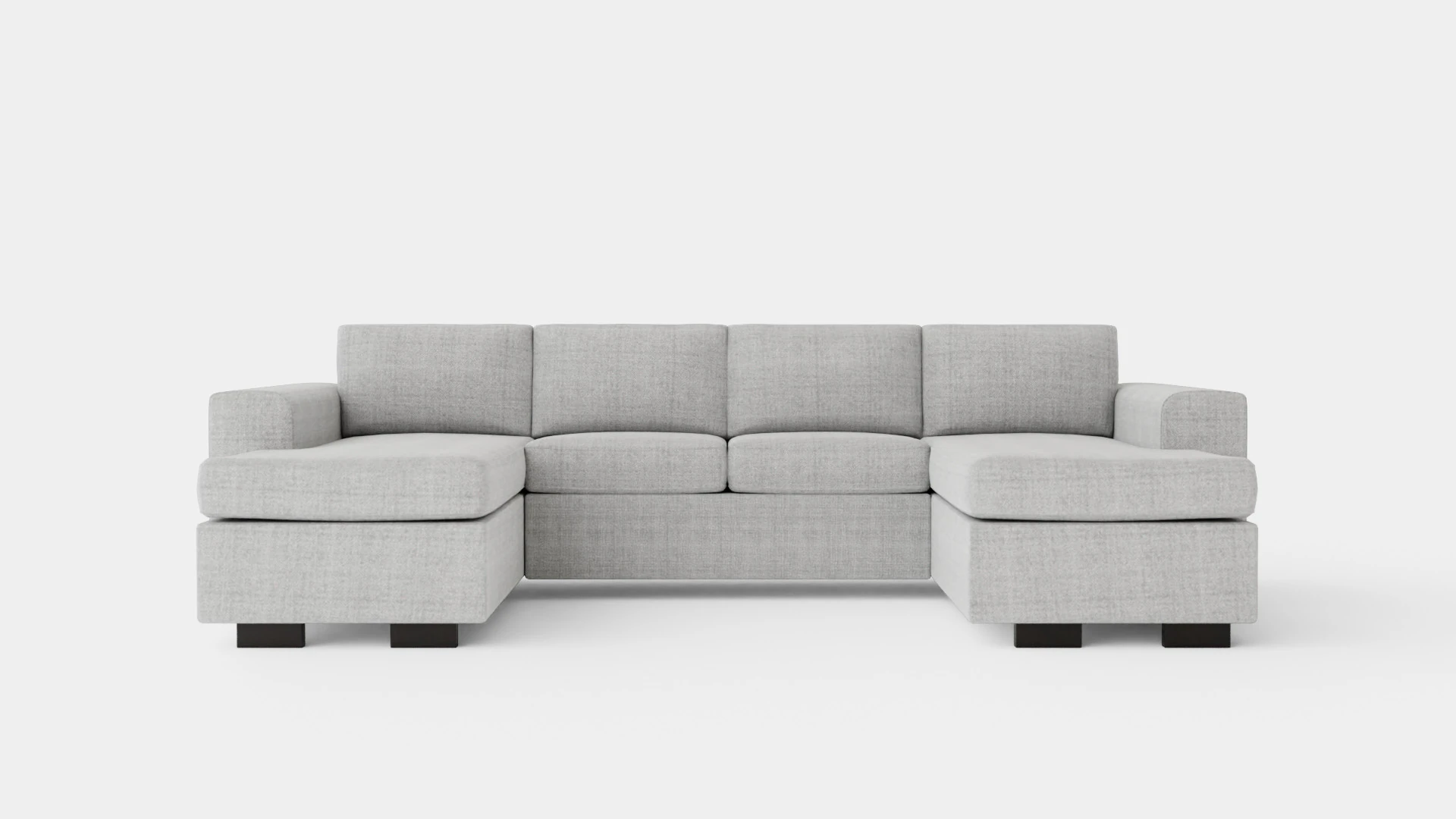 Webster U Sofa With Double Divan Light Gray 3D Model .c4d .max .obj .3ds .fbx .stl .blend