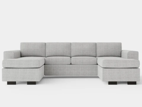 Divano Webster U con divano doppio grigio chiaro Modello 3D