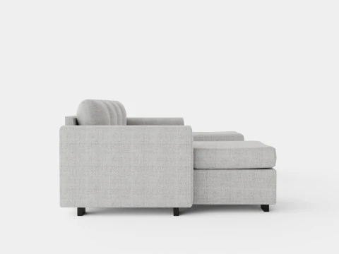 Webster U Sofa With Double Divan Light Gray 3D Model