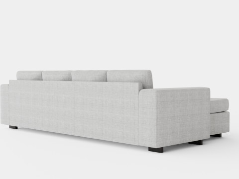 Webster U Sofa With Double Divan Light Gray 3D मॉडल