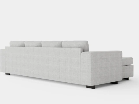 Webster U Sofa With Double Divan Light Gray 3D Model