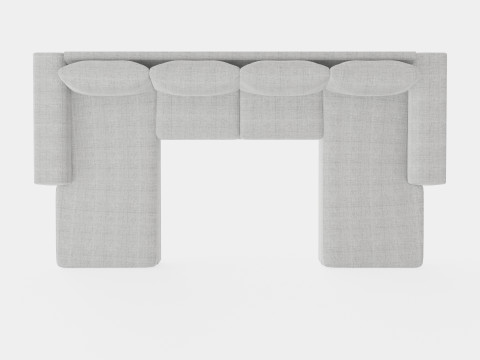 Webster U Sofa With Double Divan Light Gray 3D मॉडल