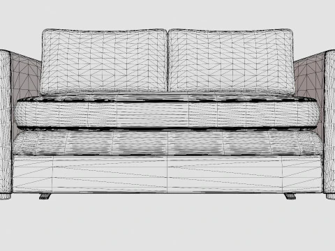 Willhelm Sofa Bed 2 Seater Light Gray 3D Model