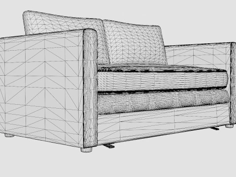 Willhelm Sofa Bed 2 Seater Light Gray 3D Model