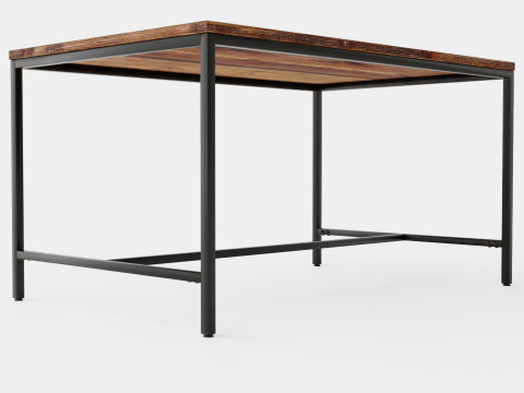 Wilmer Dining Table Wood Black 3D Model
