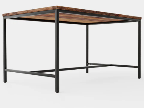 Table &agrave; manger Wilmer bois noir Modèle 3D