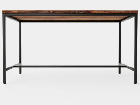 Wilmer Dining Table Wood Black 3D Model