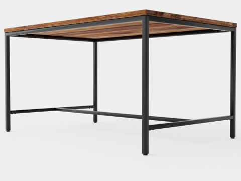 Wilmer Dining Table Wood Black Modello 3D