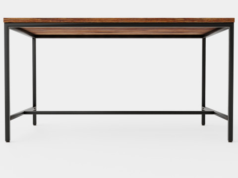 Wilmer Dining Table Wood Black Modello 3D