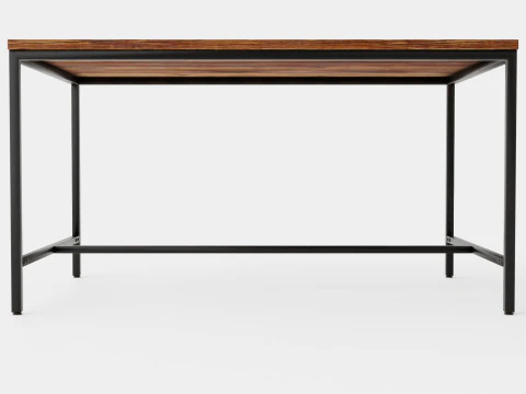 Wilmer Dining Table Wood Black 3D Model