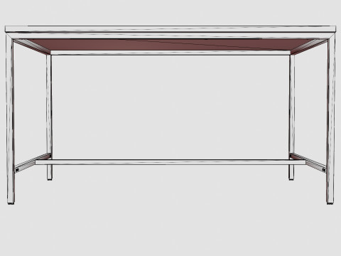 Wilmer Dining Table Wood Black Modello 3D