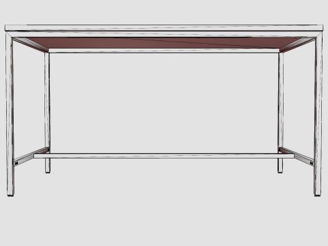 Wilmer Dining Table Wood Black 3D Model