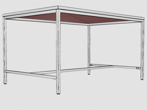 Wilmer Dining Table Wood Black Modello 3D