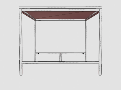Wilmer Dining Table Wood Black Modello 3D