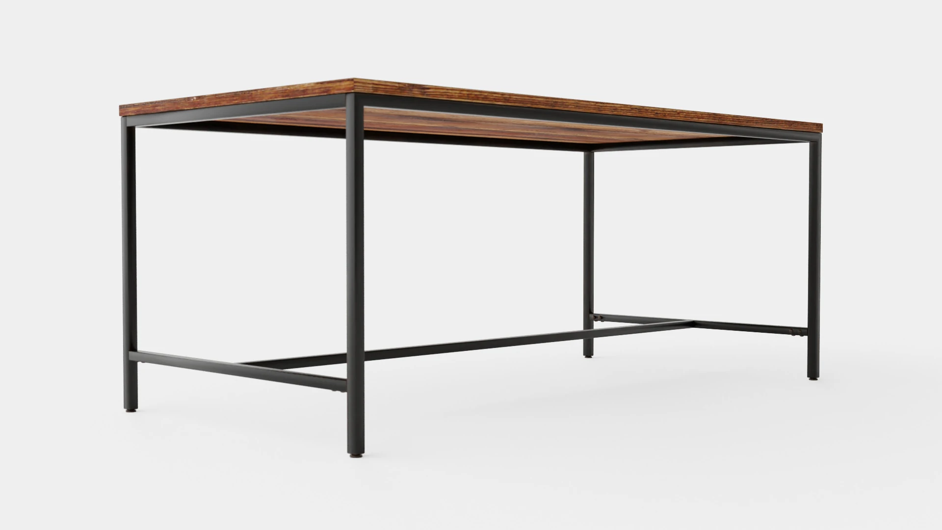 Wilmer Dining Table Wood Black 3D Model .c4d .max .obj .3ds .fbx .stl .blend 