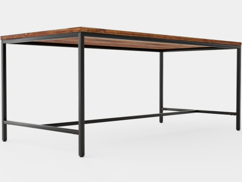 Wilmer Dining Table Wood Black 3D Model