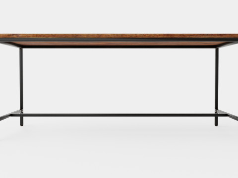 Wilmer Dining Table Wood Black 3D 모델