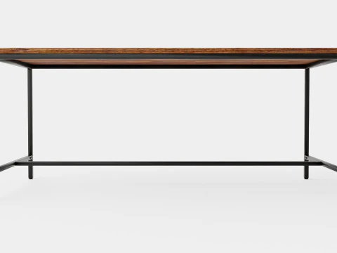 Wilmer Dining Table Wood Black 3D Model