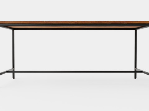 Wilmer Dining Table Wood Black 3D 모델